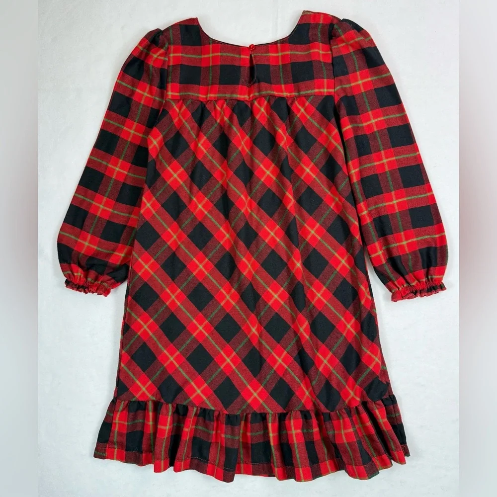 DISNEY STORE Girls Minnie Mouse Ice Skating Plaid Winter Nightgown 5/6 Cozy Warm - Picture 10 of 15